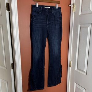 Idyllwind Dark Blue Fringe-Hem Flare Jeans